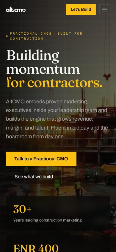 altCMO website on a phone
