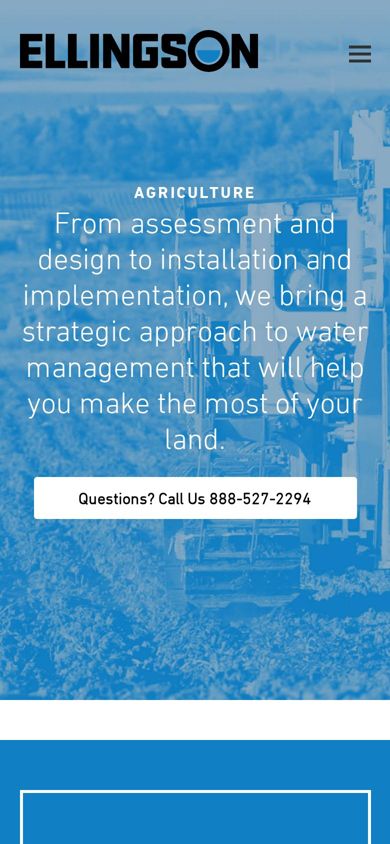 Ellingson website on a phone
