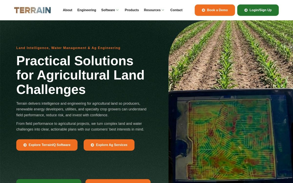 Terrain website on a laptop