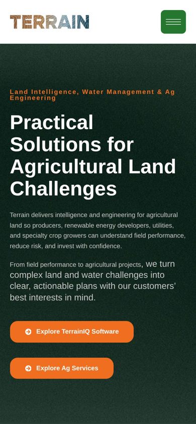 Terrain website on a phone