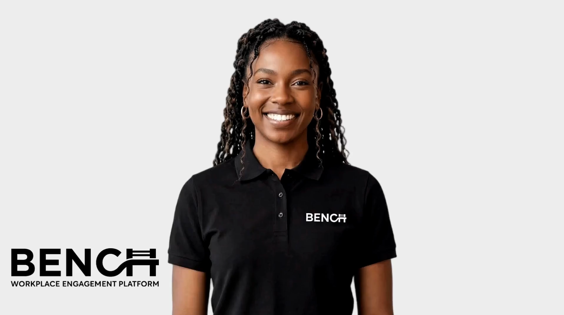 Bench Engage spokesperson demonstrating digital twin creation for personalized video communication.